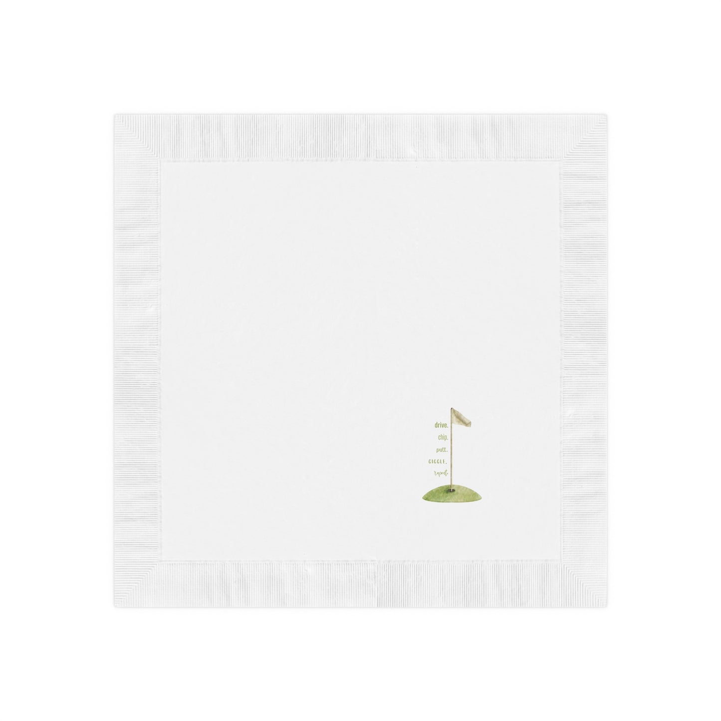 "Drive. Chip. Putt." White Cocktail Napkins
