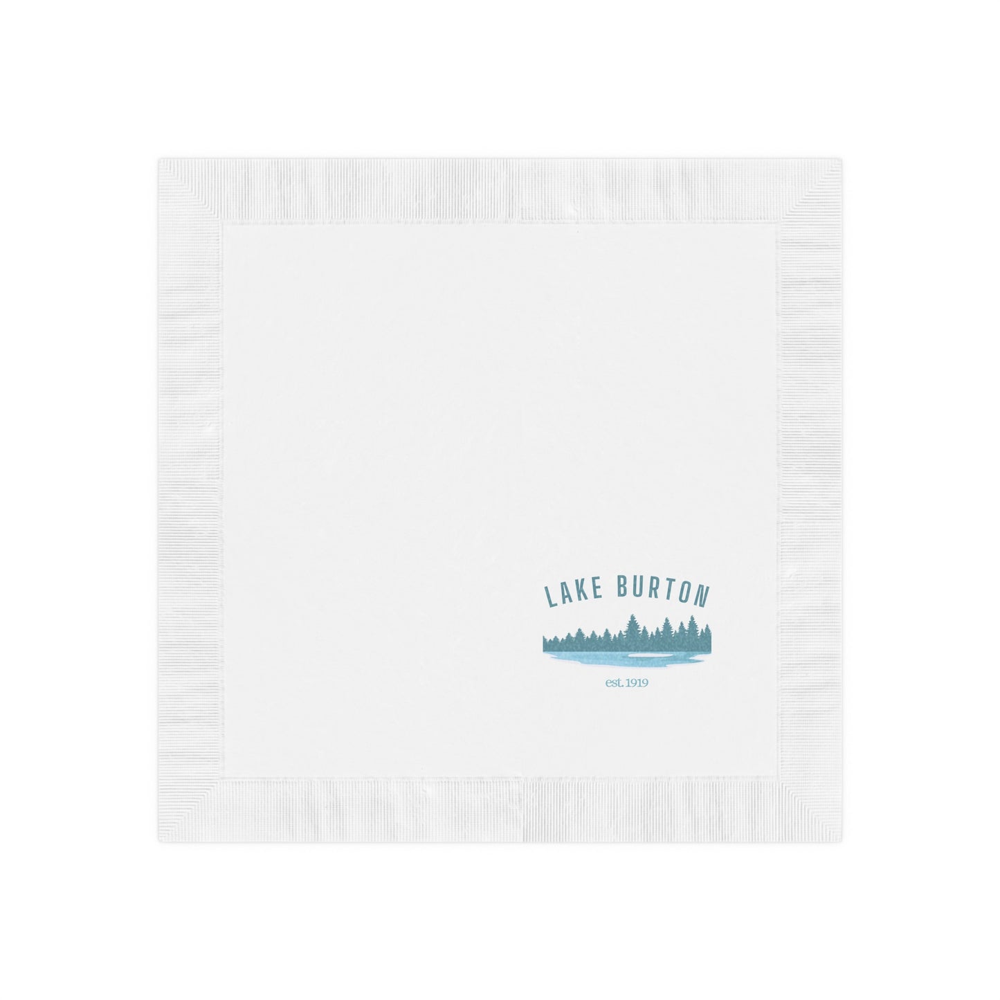 "Lake Burton" White Cocktail Napkins