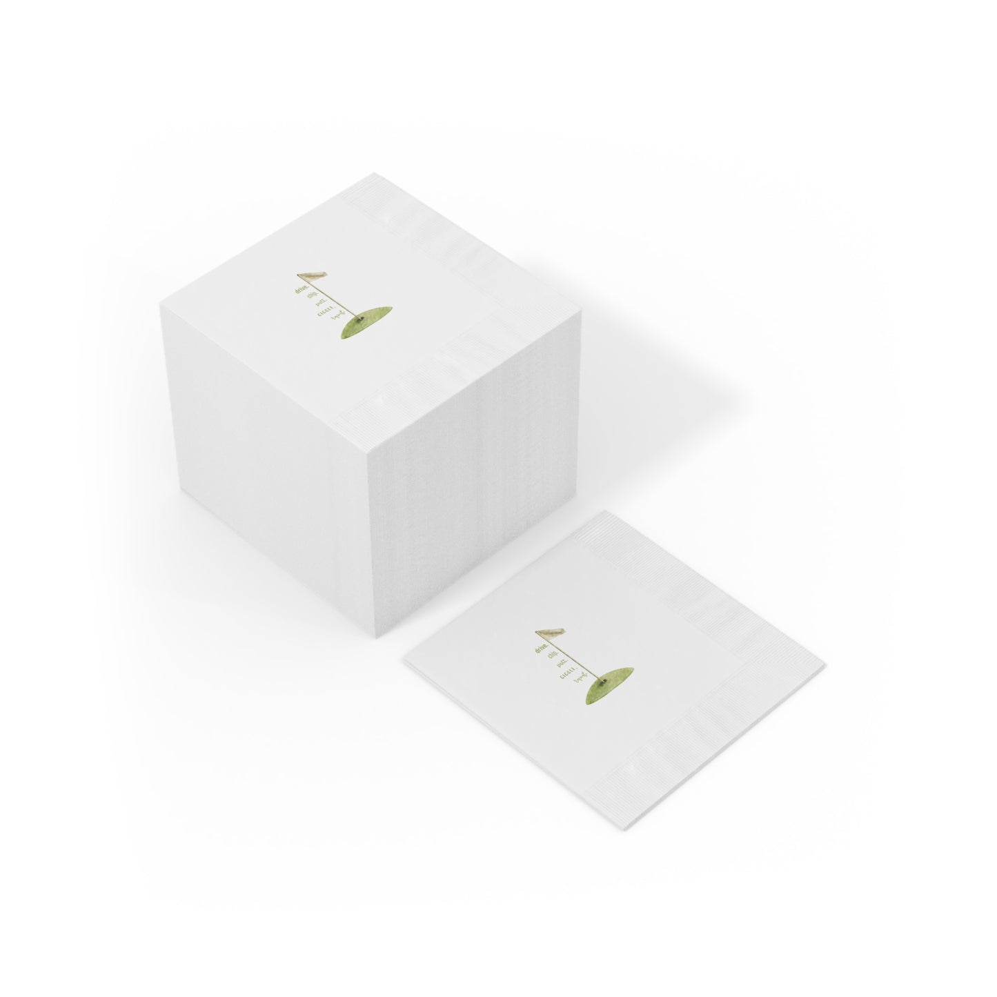"Drive. Chip. Putt." White Cocktail Napkins