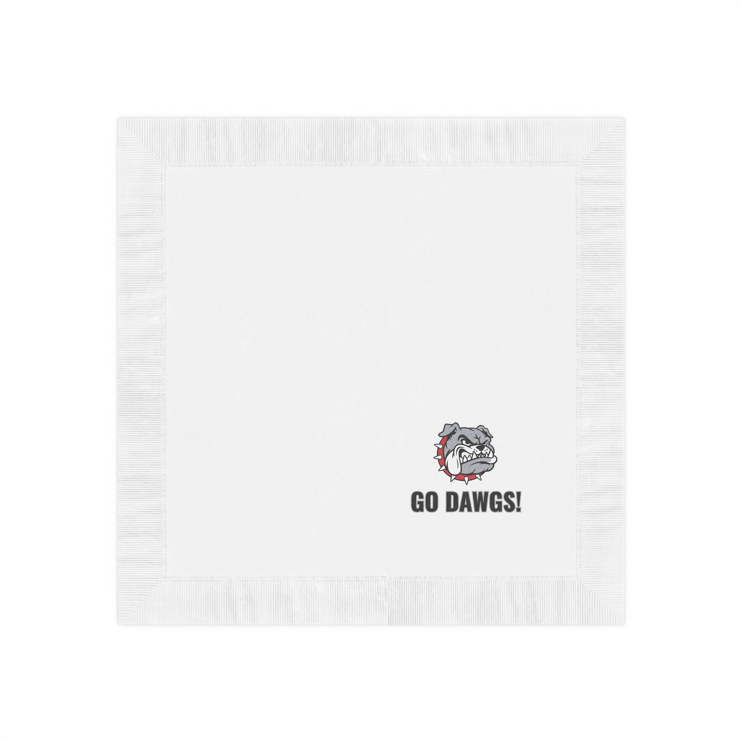 "Go Dawgs!" White Cocktail Napkins