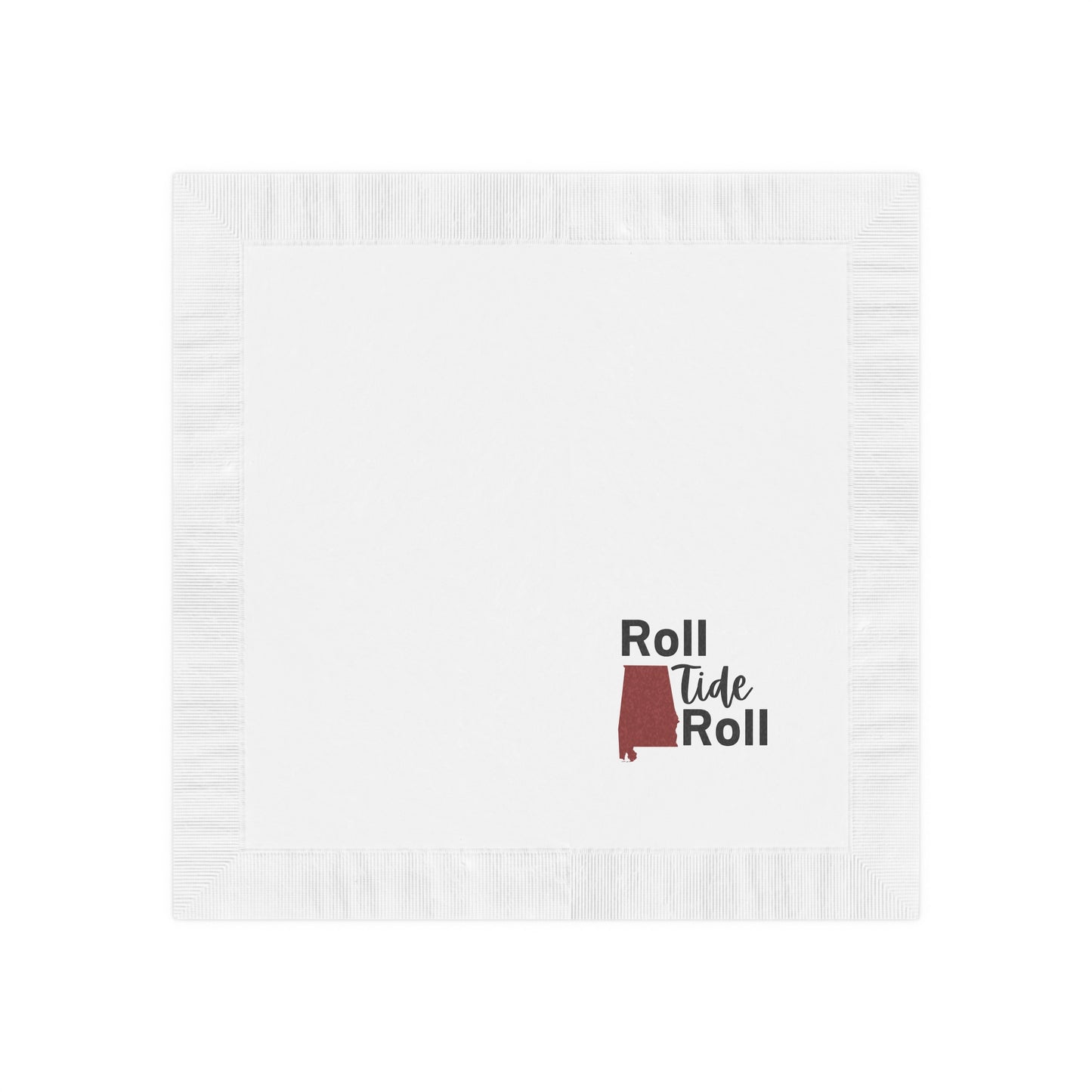 "Roll Tide Roll" White Cocktail Napkins