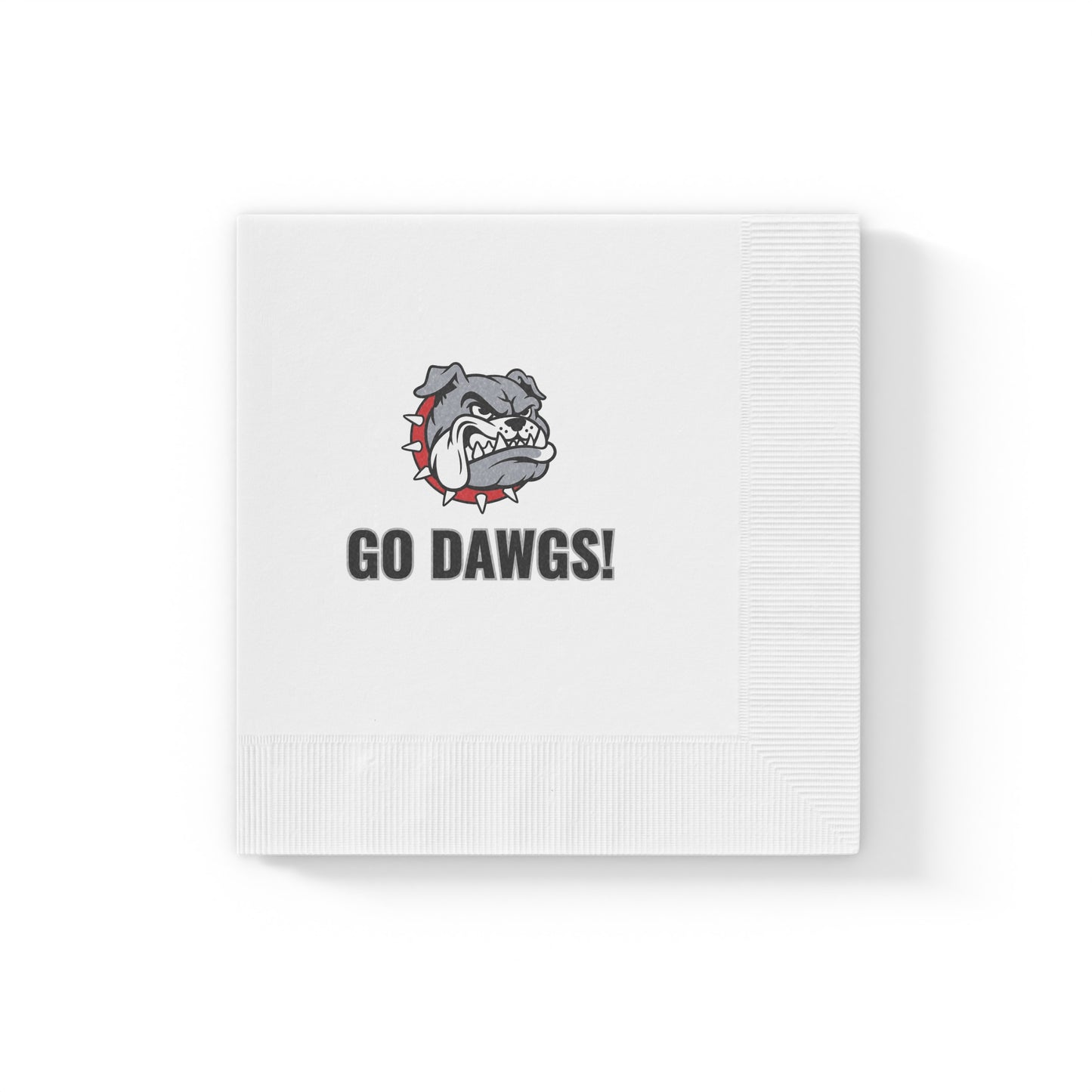"Go Dawgs!" White Cocktail Napkins