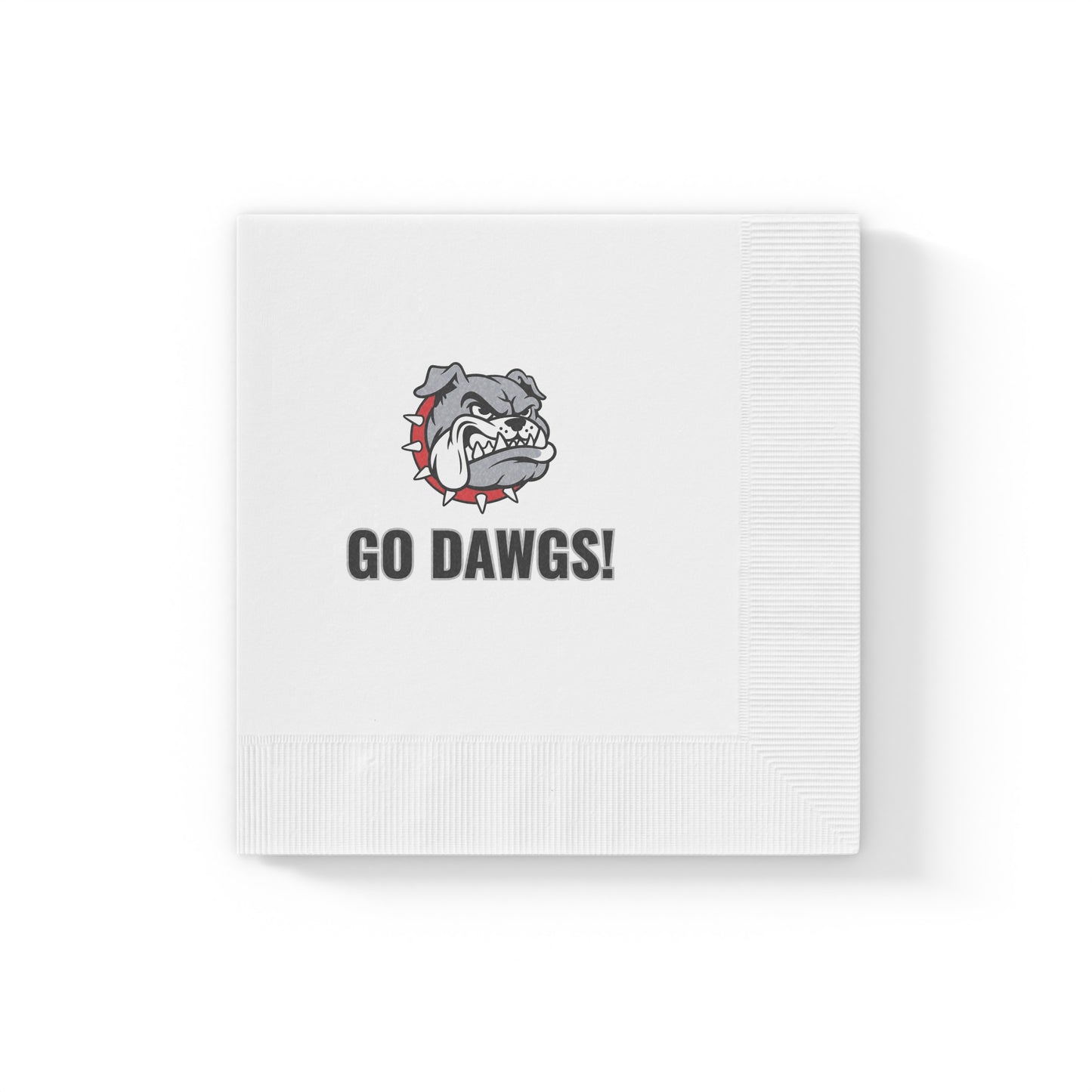"Go Dawgs!" White Cocktail Napkins