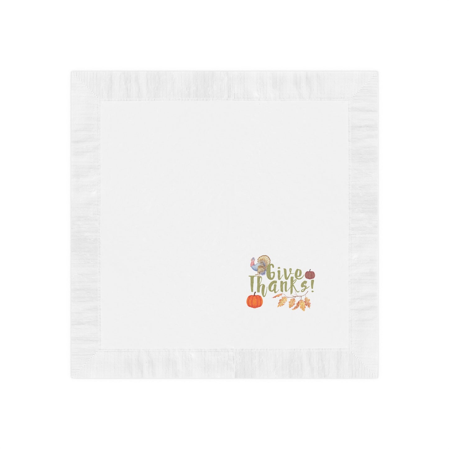 "Give Thanks!" White Cocktail Napkins