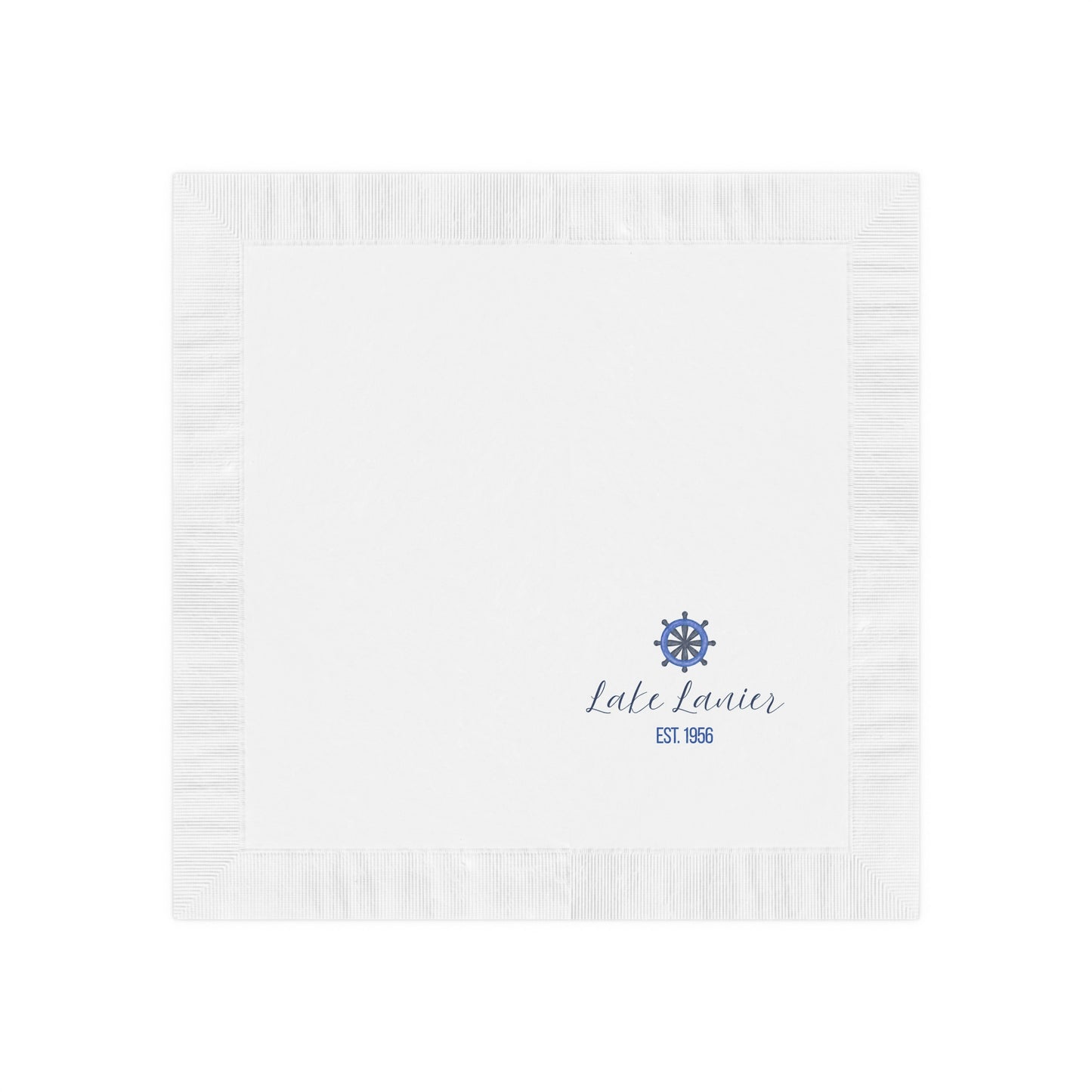 "Lake Lanier" White Cocktail Napkins