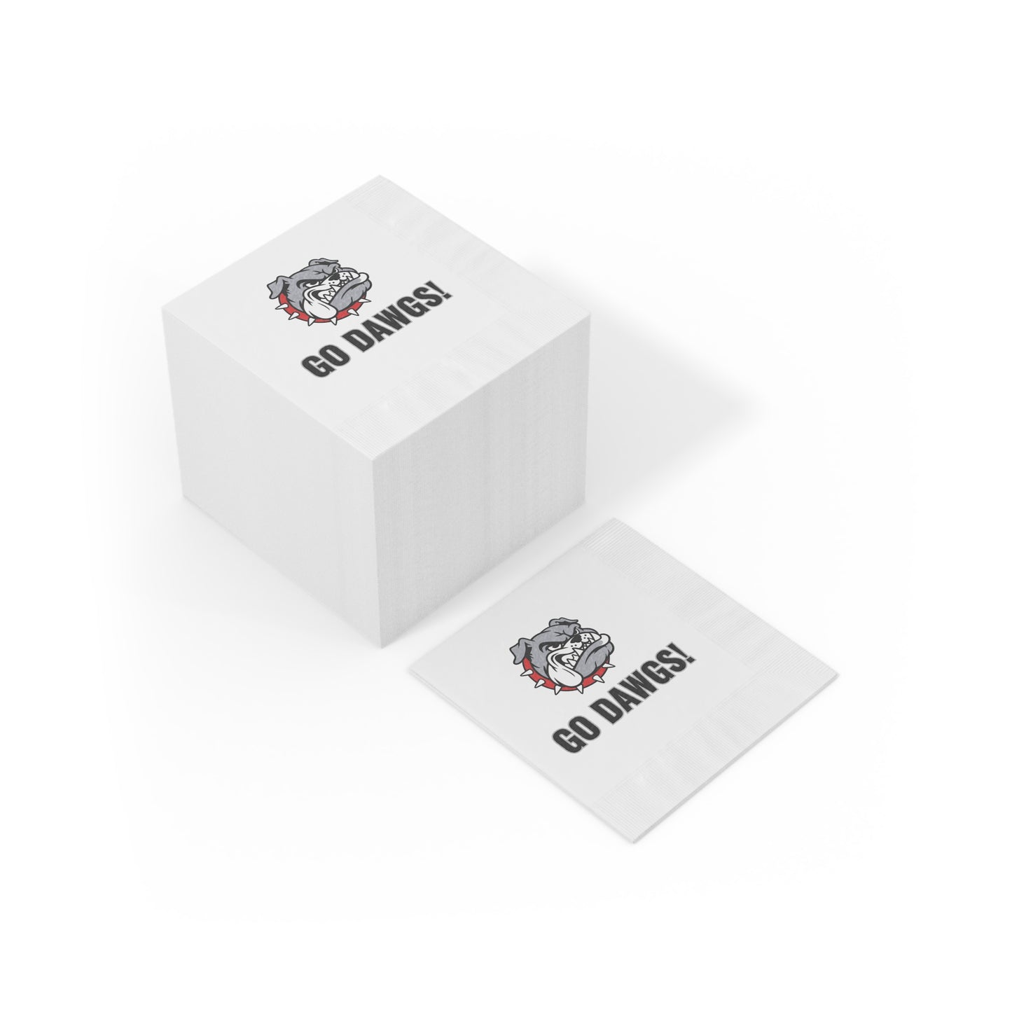 "Go Dawgs!" White Cocktail Napkins