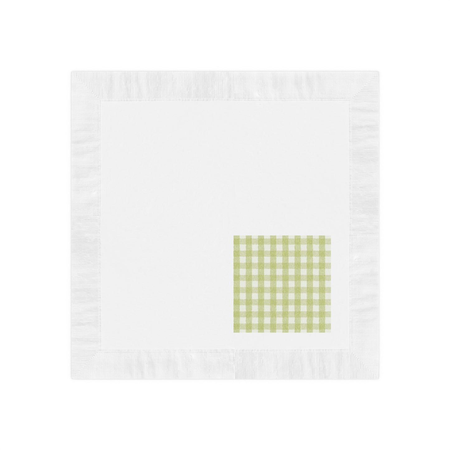 "Gingham" Green & White Cocktail Napkins