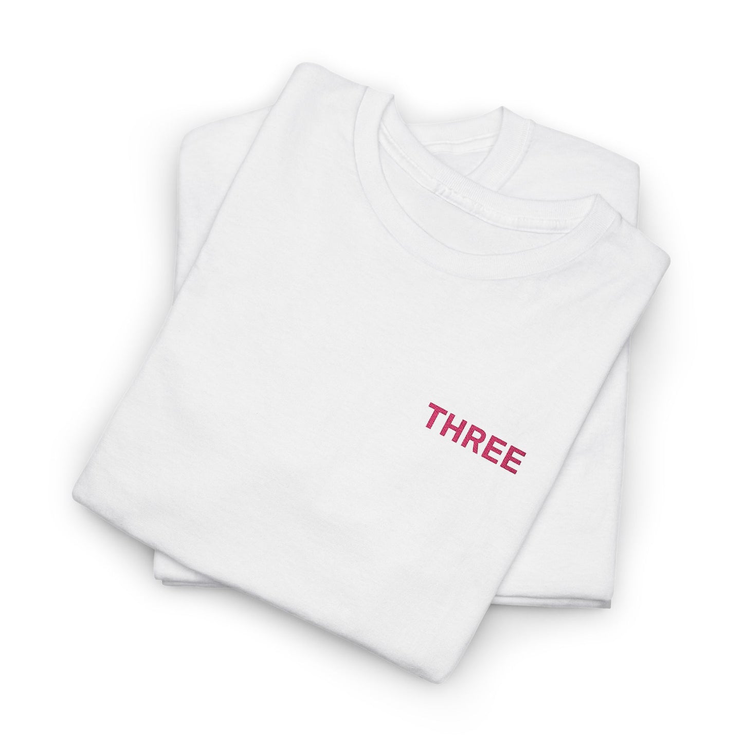 Pink "Three" Heavy Cotton Tee