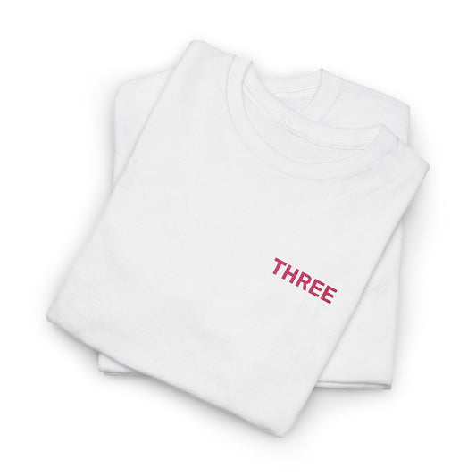 Pink "Three" Heavy Cotton Tee