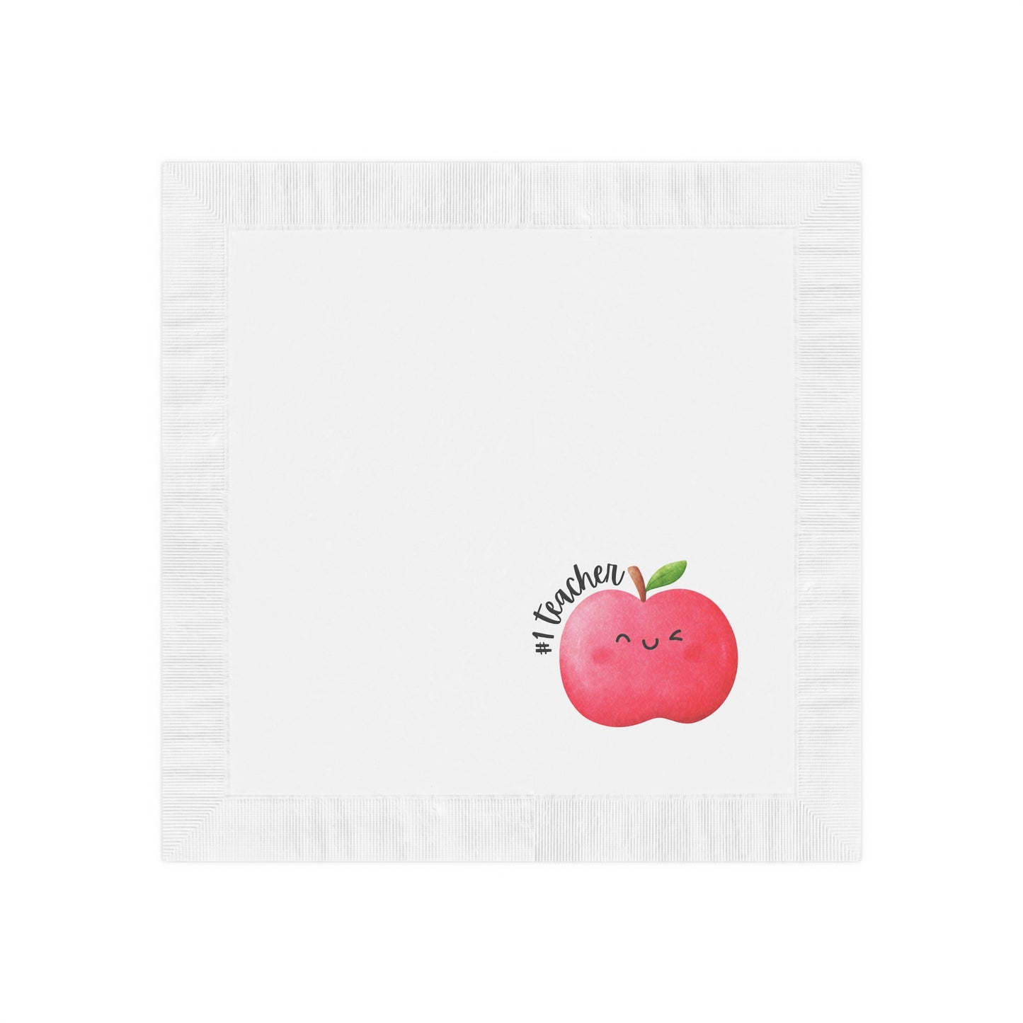 "#1 Teacher!" White Cocktail Napkins