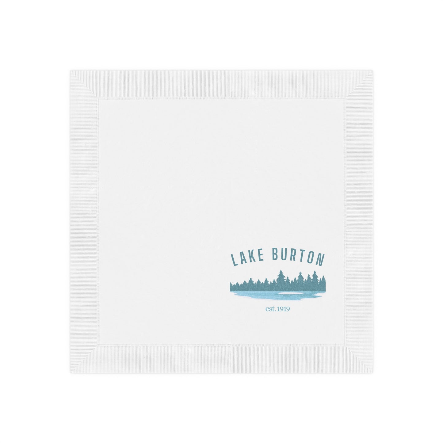 "Lake Burton" White Cocktail Napkins