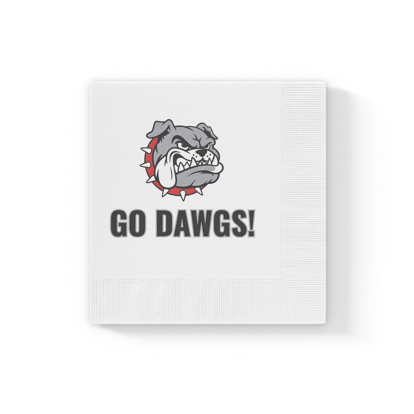 "Go Dawgs!" White Cocktail Napkins