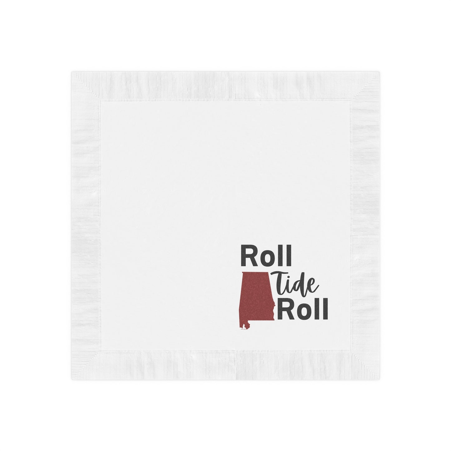 "Roll Tide Roll" White Cocktail Napkins