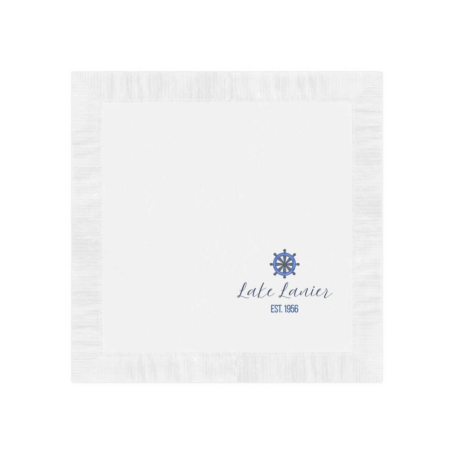 "Lake Lanier" White Cocktail Napkins