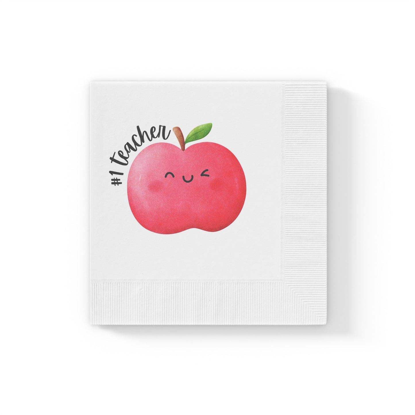 "#1 Teacher!" White Cocktail Napkins
