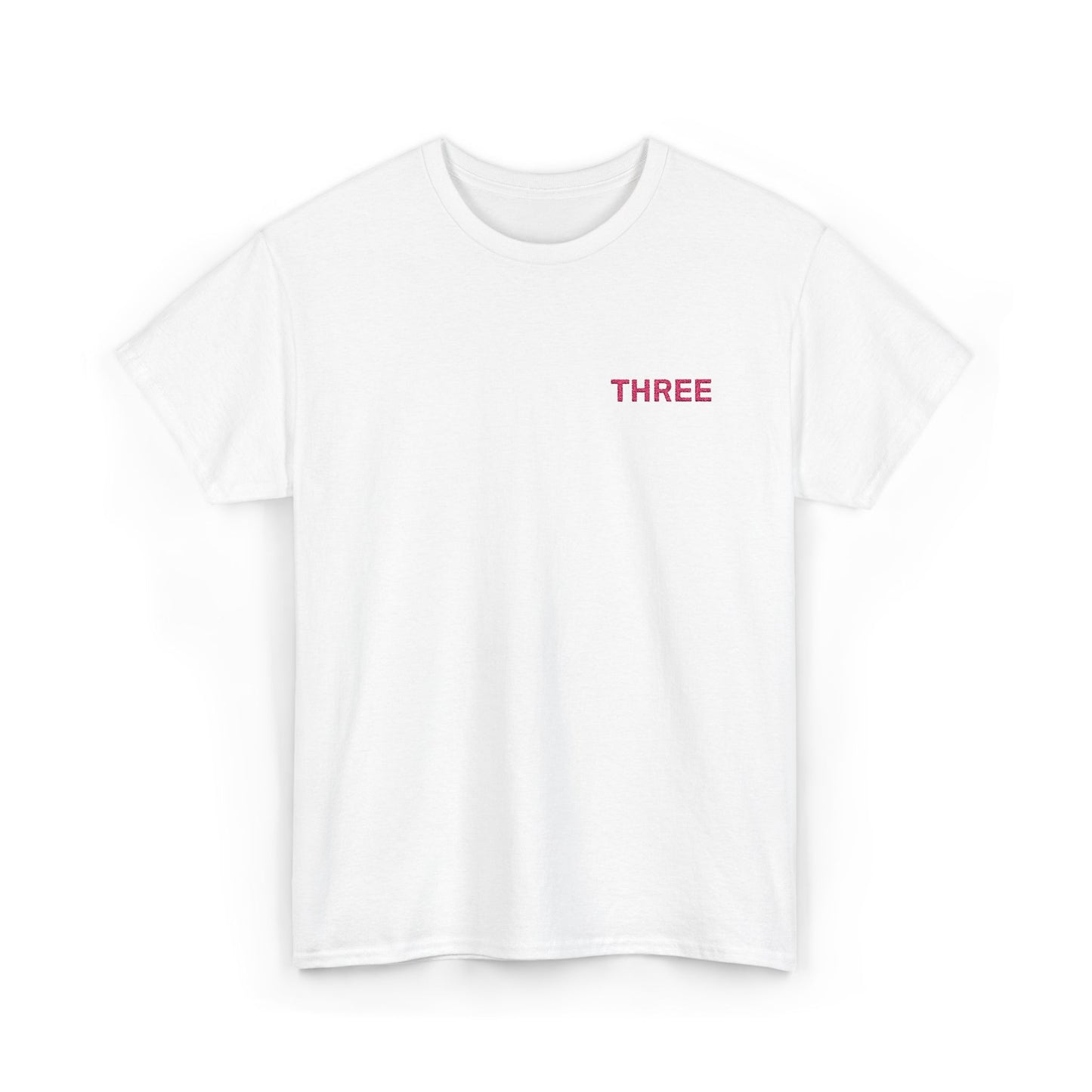 Pink "Three" Heavy Cotton Tee