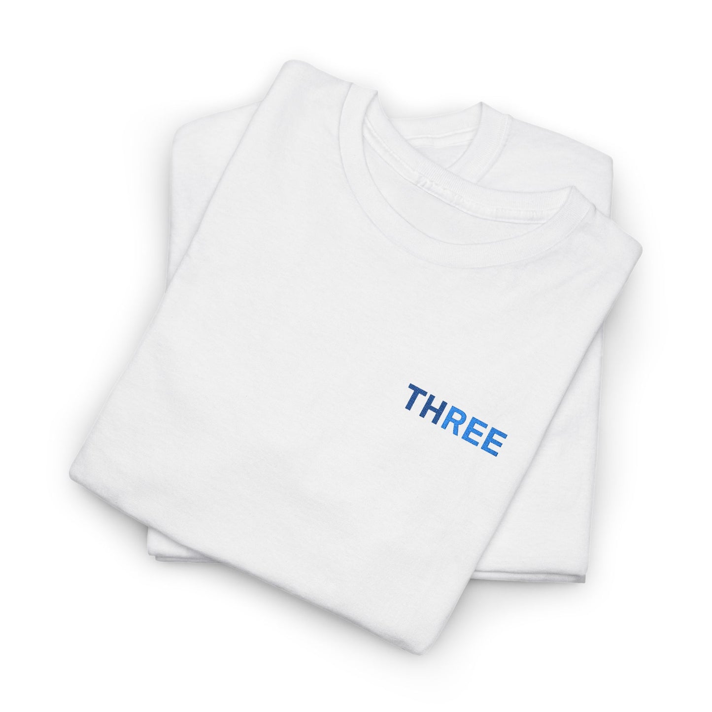 Blue "Three" Heavy Cotton Tee