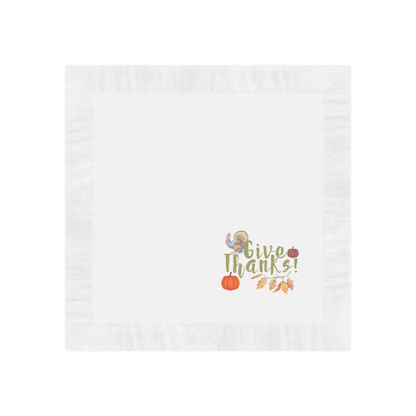 "Give Thanks!" White Cocktail Napkins