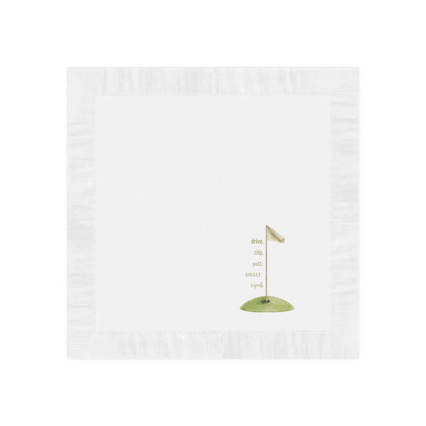 "Drive. Chip. Putt." White Cocktail Napkins