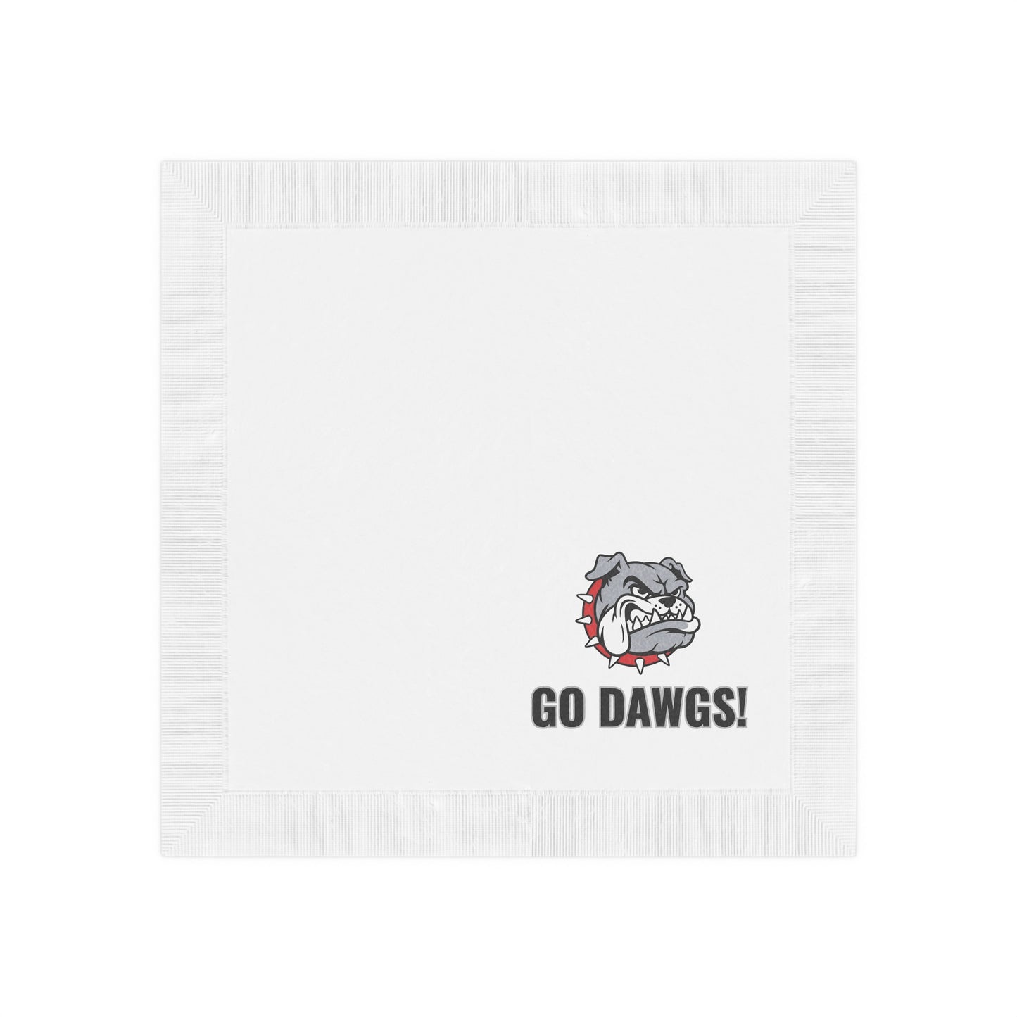 "Go Dawgs!" White Cocktail Napkins