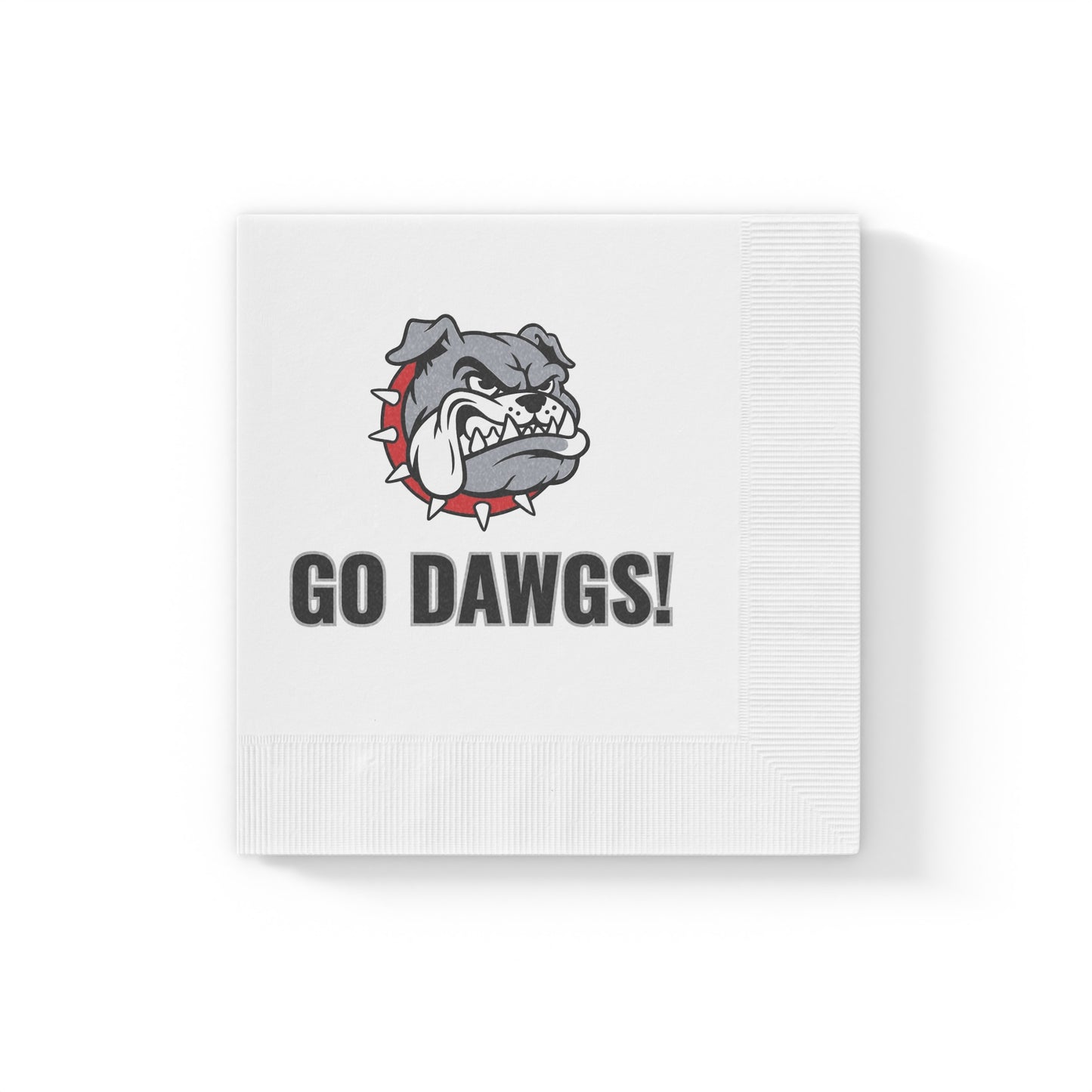 "Go Dawgs!" White Cocktail Napkins