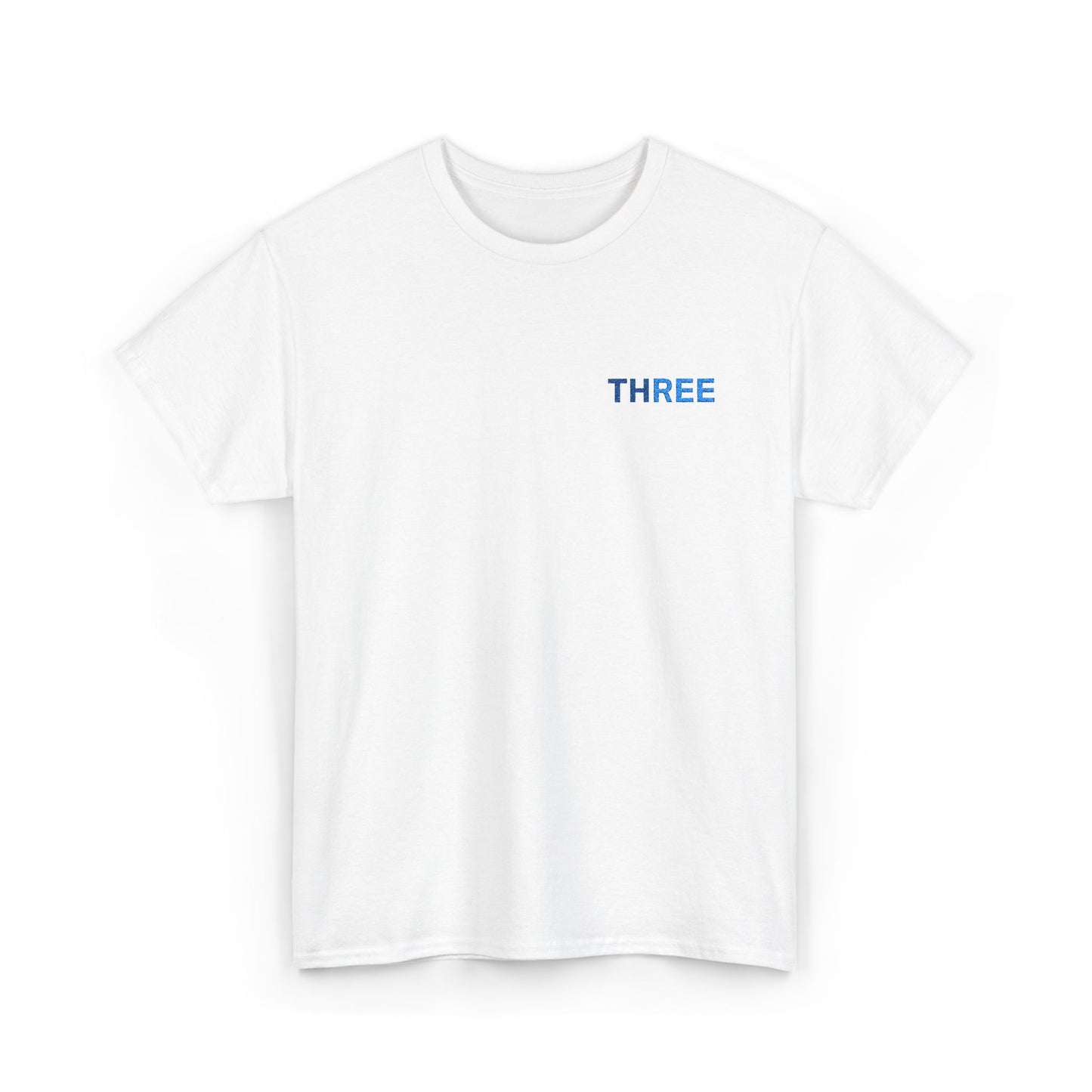 Blue "Three" Heavy Cotton Tee